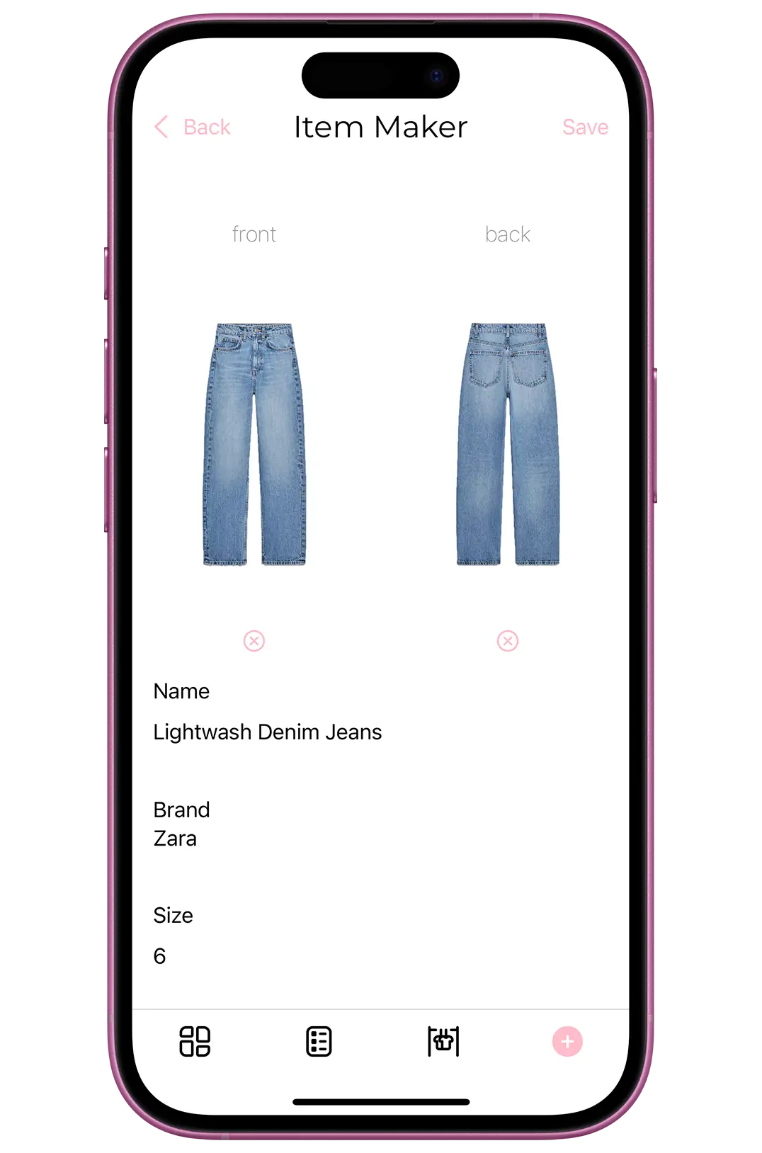 Vloset App Create Items